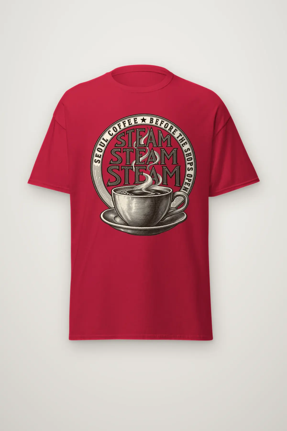 "Seoul Coffee Before the Shop Open" Heavyweight Unisex Crewneck T-shirt