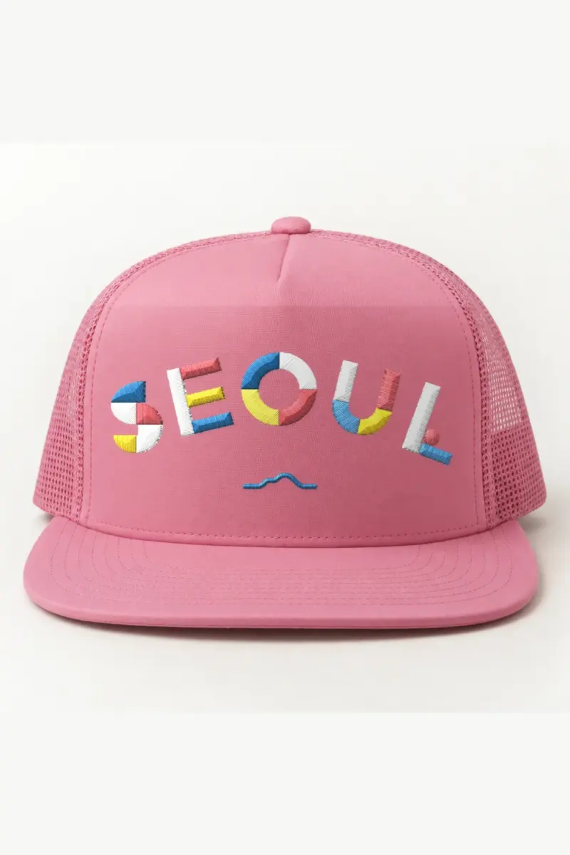 "Seoul Contour" 5 Panel Trucker Cap · Embroidered