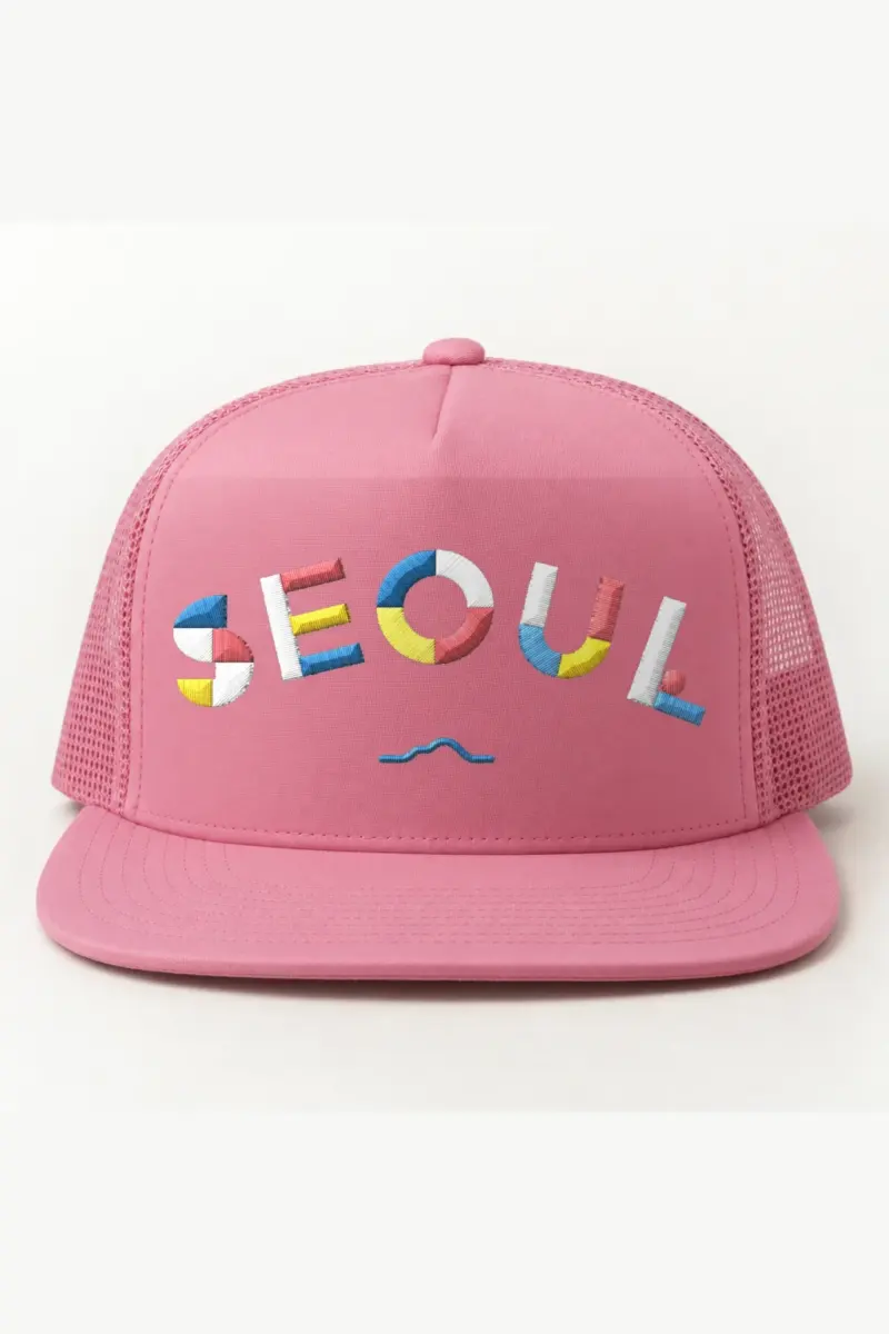 "Seoul Contour" 5 Panel Trucker Cap · Embroidered