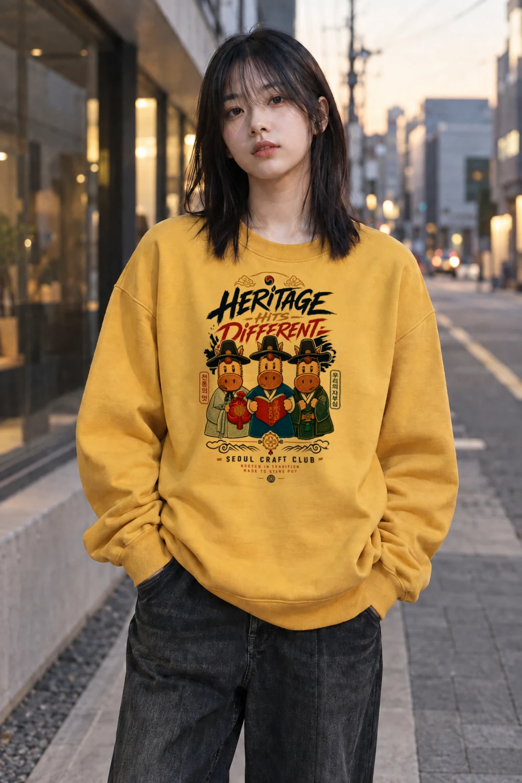 "Seoul Craft Club" Heavy Blend Unisex Crewneck Sweatshirt | Gildan 18000
