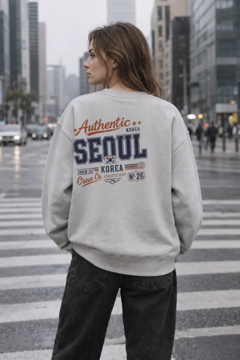“Seoul Crew Athletic” Heavy Blend Unisex Crewneck Sweatshirt | Gildan 18000