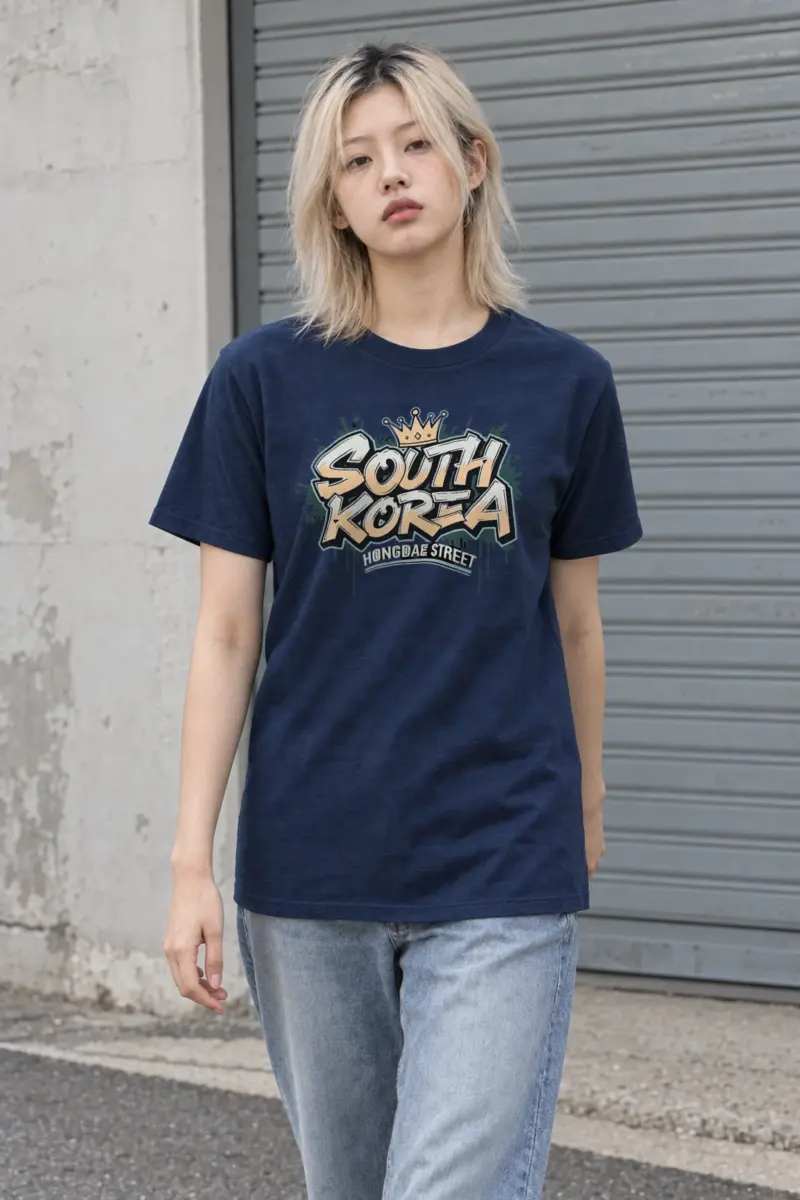 "Seoul Crown Graffiti" Heavyweight Unisex Crewneck T-shirt