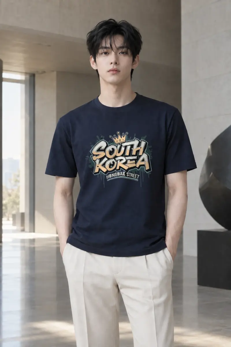 "Seoul Crown Graffiti" Heavyweight Unisex Crewneck T-shirt | Gildan 5000