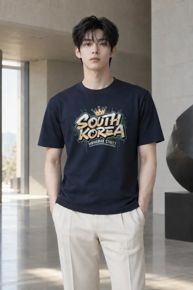 "Seoul Crown Graffiti" Heavyweight Unisex Crewneck T-shirt | Gildan 5000