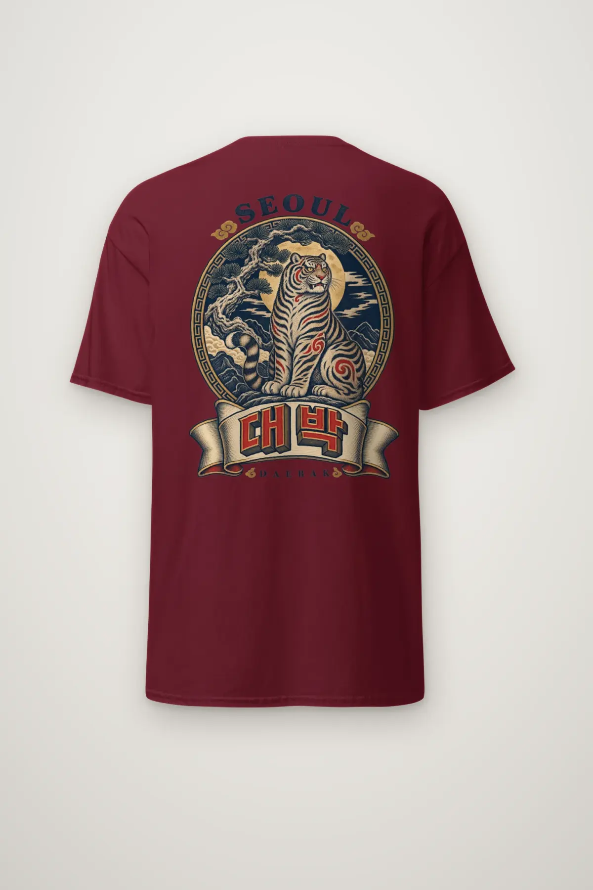 "Seoul Daebak Moon Tiger" Heavyweight Unisex Crewneck T-shirt