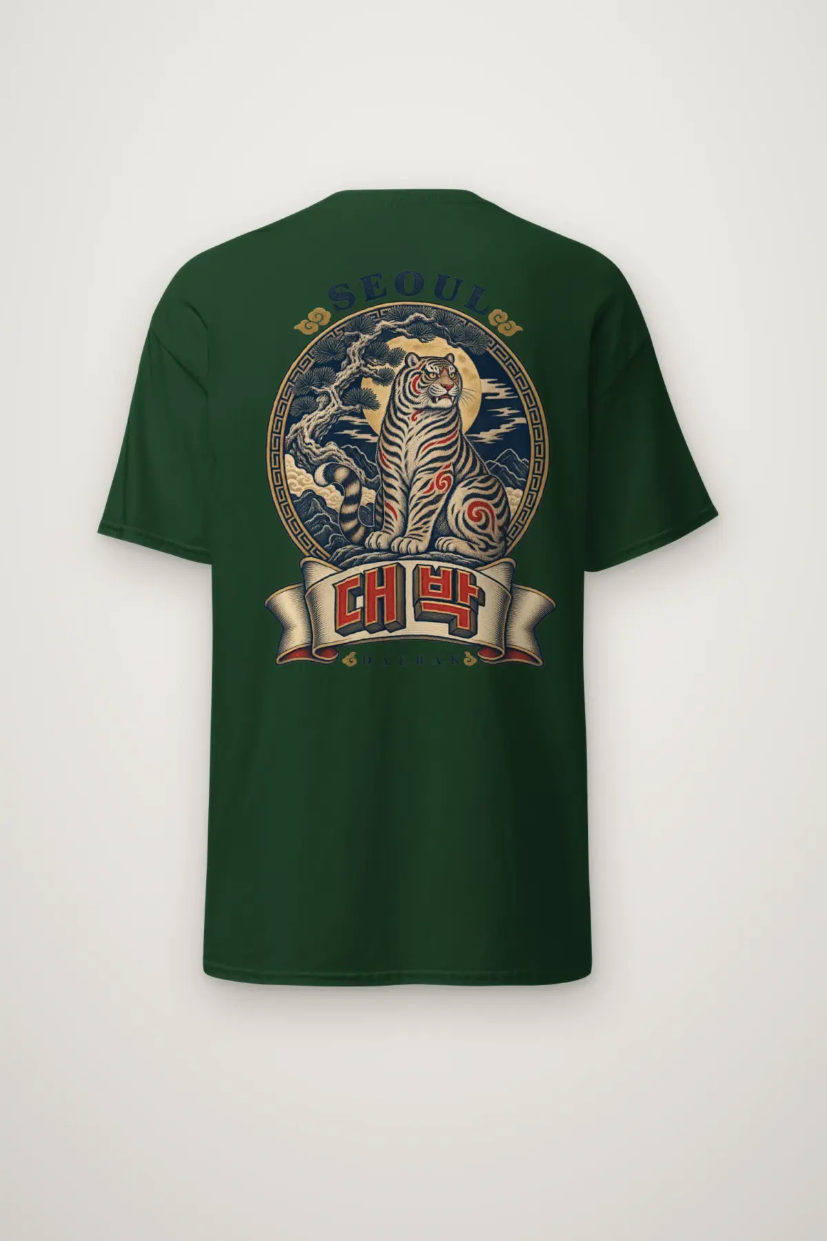 "Seoul Daebak Moon Tiger" Heavyweight Unisex Crewneck T-shirt