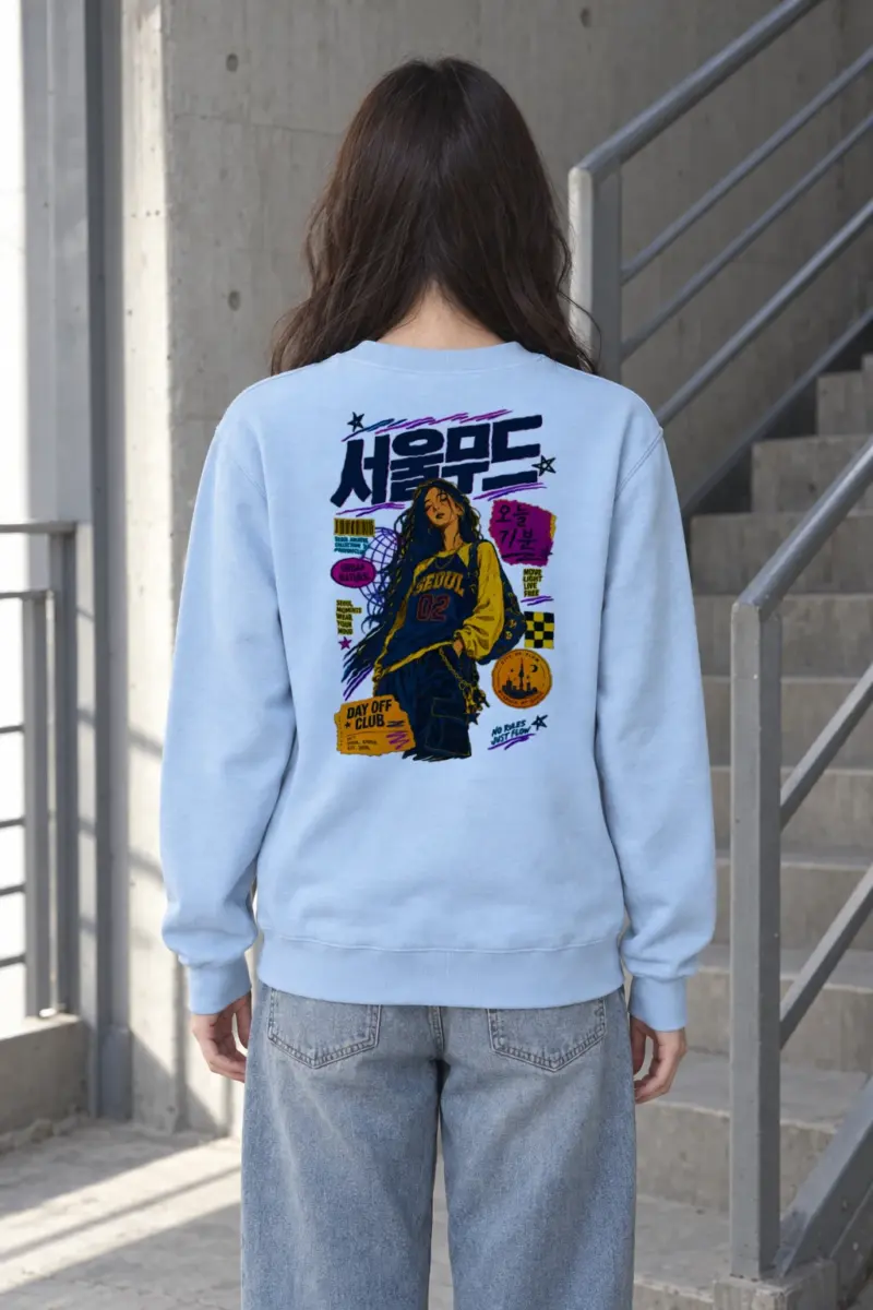 "Seoul Day Off" Heavy Blend Unisex Crewneck Sweatshirt