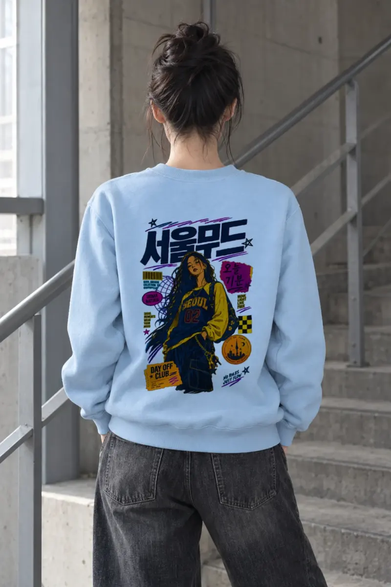 "Seoul Day Off" Heavy Blend Unisex Crewneck Sweatshirt