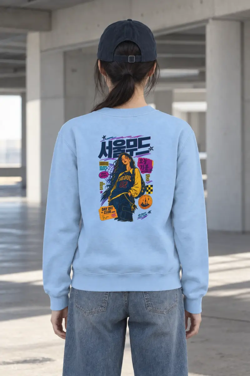 "Seoul Day Off" Heavy Blend Unisex Crewneck Sweatshirt