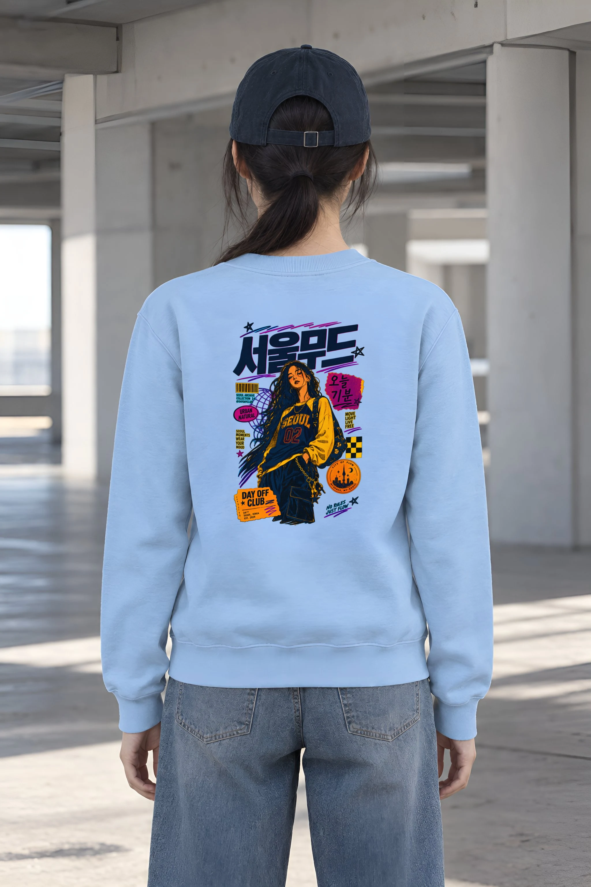 "Seoul Day Off" Heavy Blend Unisex Crewneck Sweatshirt