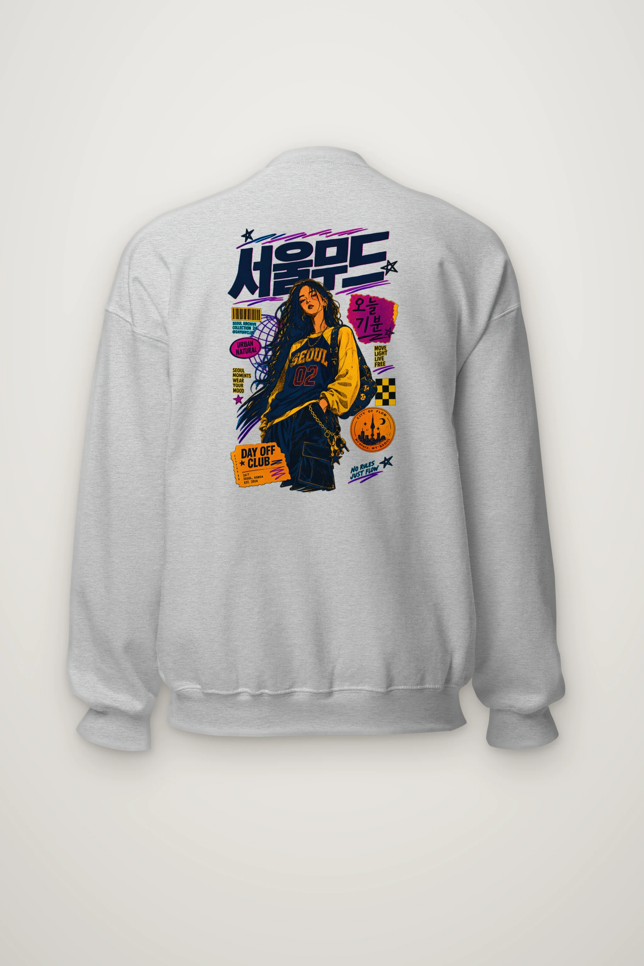 "Seoul Day Off" Heavy Blend Unisex Crewneck Sweatshirt