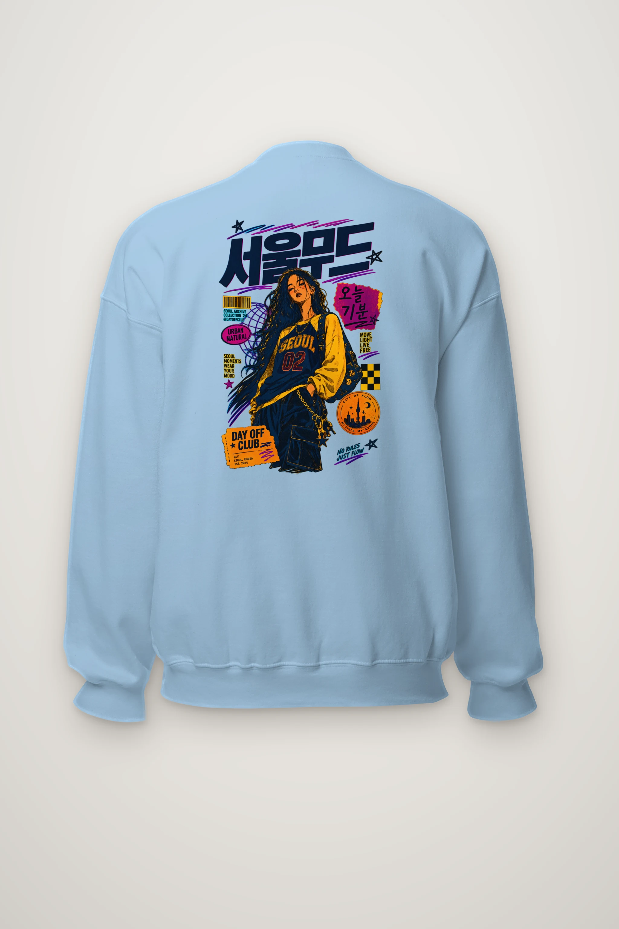 "Seoul Day Off" Heavy Blend Unisex Crewneck Sweatshirt