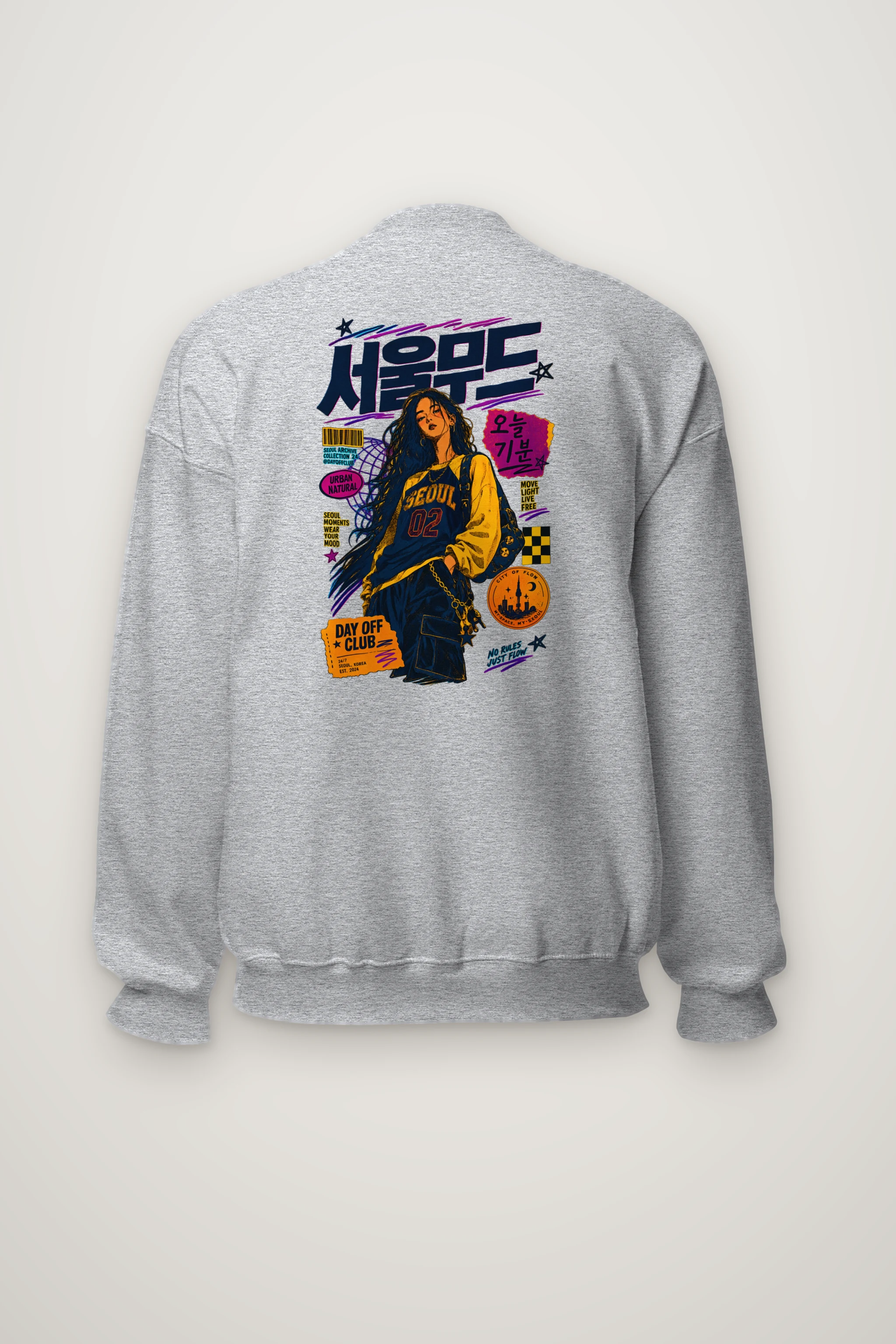 "Seoul Day Off" Heavy Blend Unisex Crewneck Sweatshirt