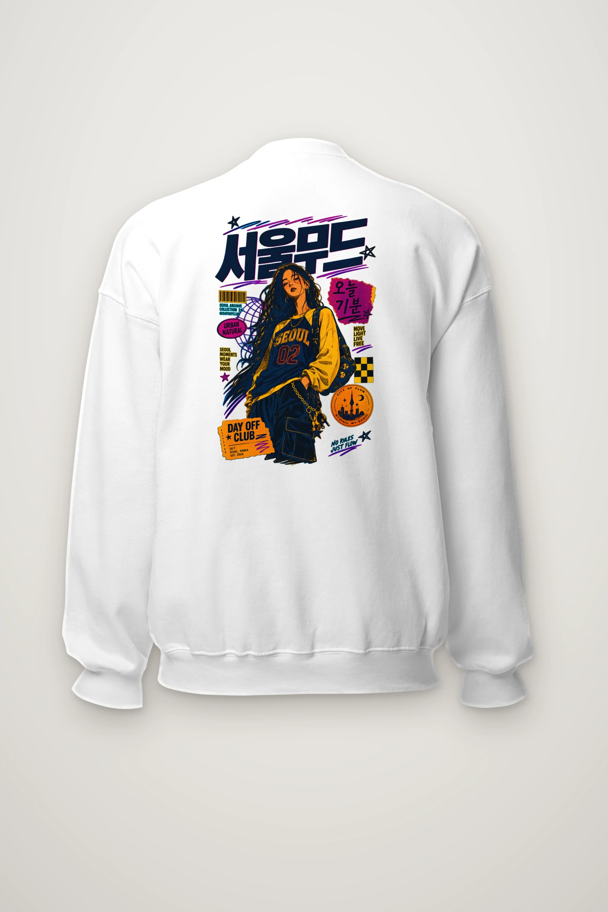 "Seoul Day Off" Heavy Blend Unisex Crewneck Sweatshirt