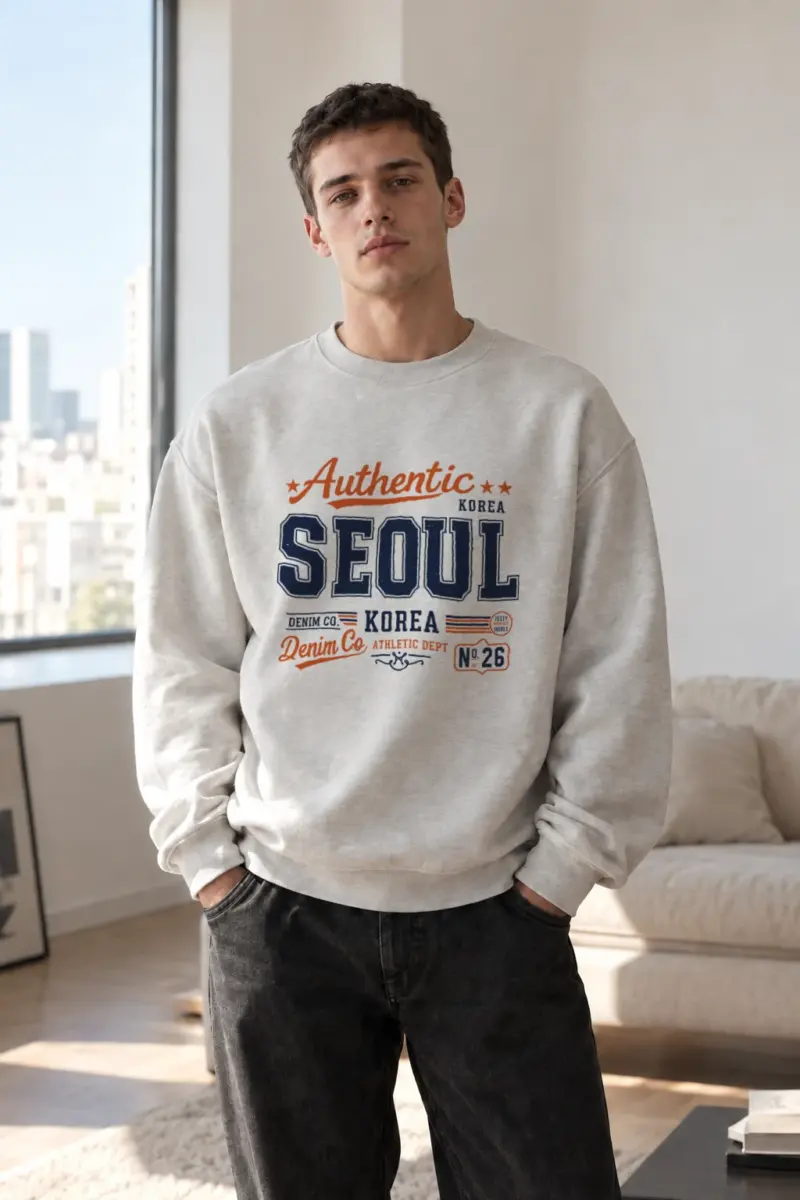 "Seoul Denim Athletic" Heavy Blend Unisex Crewneck Sweatshirt | Gildan 18000