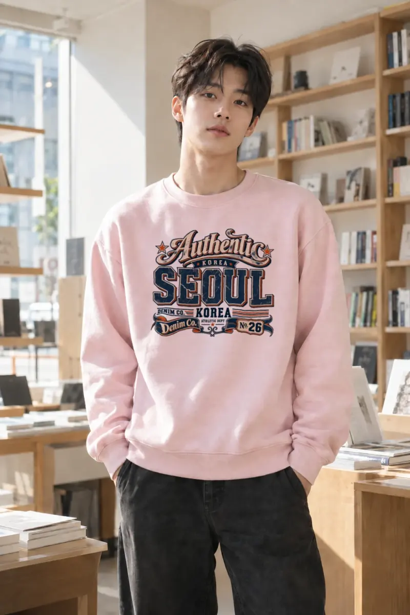 "Seoul Denim Co." Heavy Blend Unisex Crewneck Sweatshirt | Gildan 18000