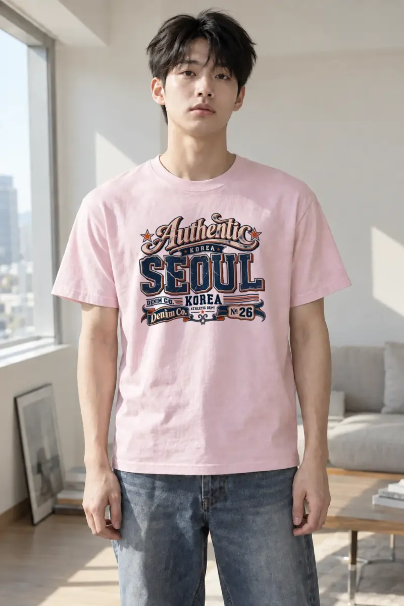 "Seoul Denim Co." Heavyweight Unisex Crewneck T-shirt | Gildan 5000