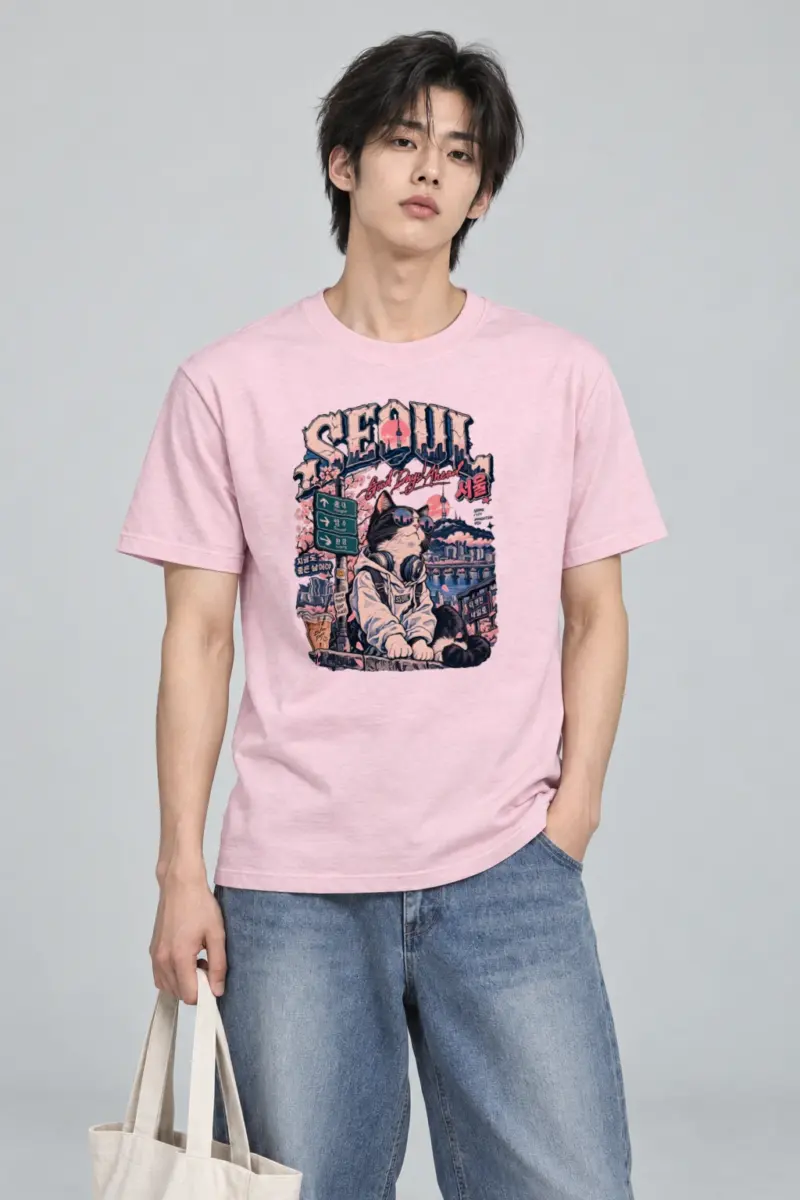 "Good Days Ahead Cat" Heavyweight Unisex Crewneck T-shirt
