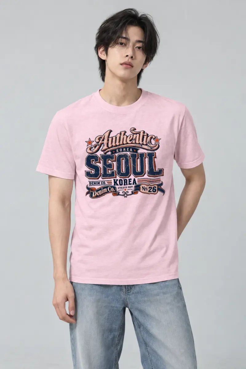 "Seoul Denim Co." Heavyweight Unisex Crewneck T-shirt | Gildan 5000