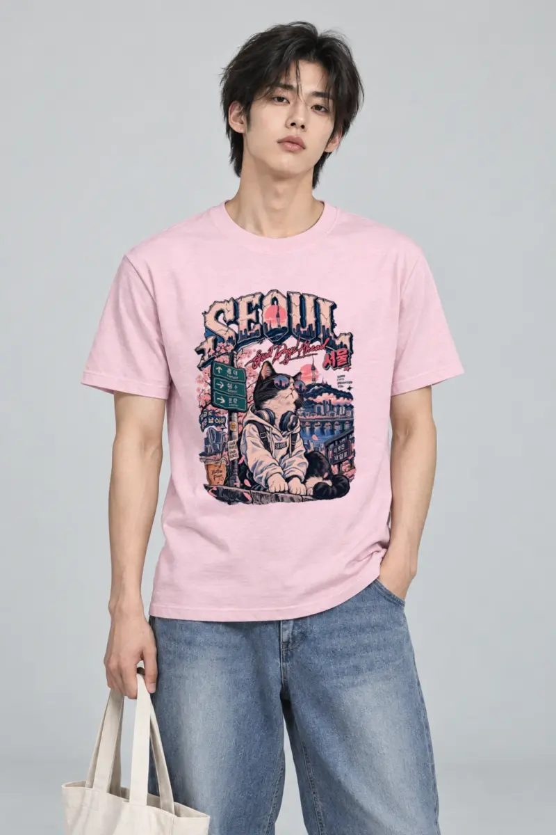 "Good Days Ahead Cat" Heavyweight Unisex Crewneck T-shirt