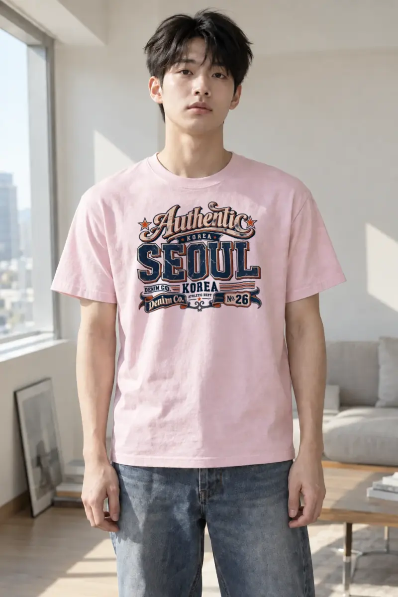 "Seoul Denim Co." Heavyweight Unisex Crewneck T-shirt | Gildan 5000