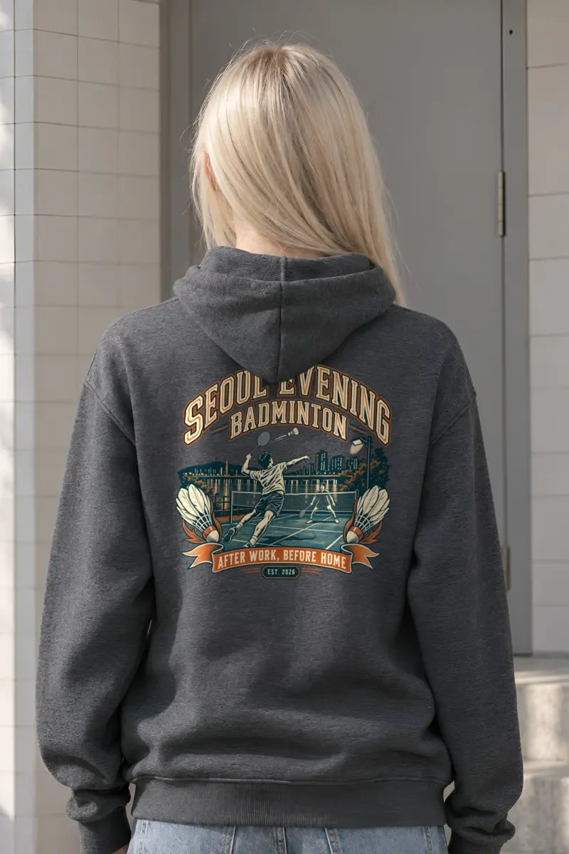"Seoul Evening Badminton" Heavy Blend Unisex Pullover Hoodie