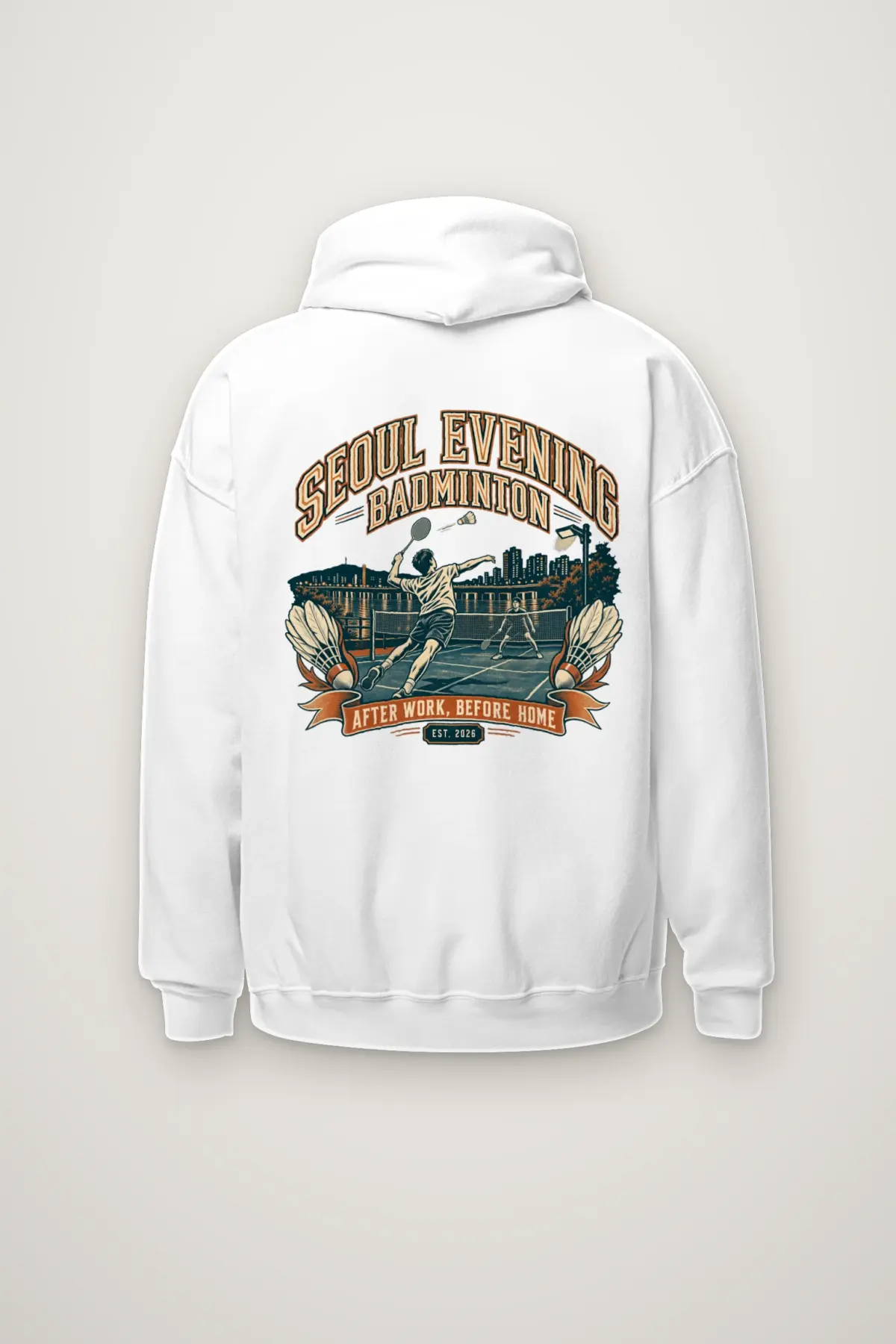 "Seoul Evening Badminton" Heavy Blend Unisex Pullover Hoodie