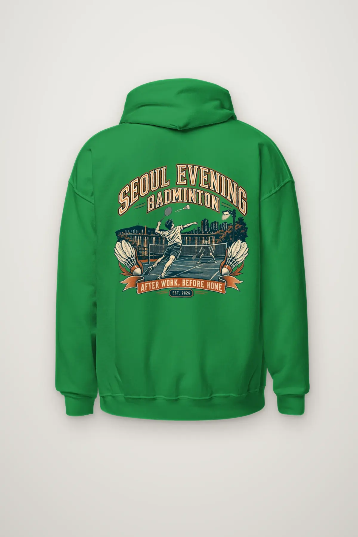 "Seoul Evening Badminton" Heavy Blend Unisex Pullover Hoodie
