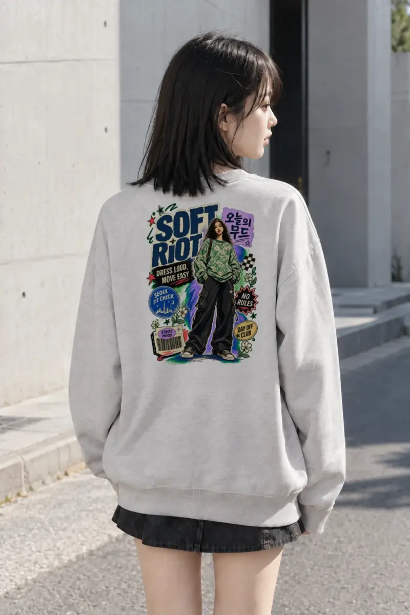 "Seoul Fit Check" Heavy Blend Unisex Crewneck Sweatshirt | Gildan 18000