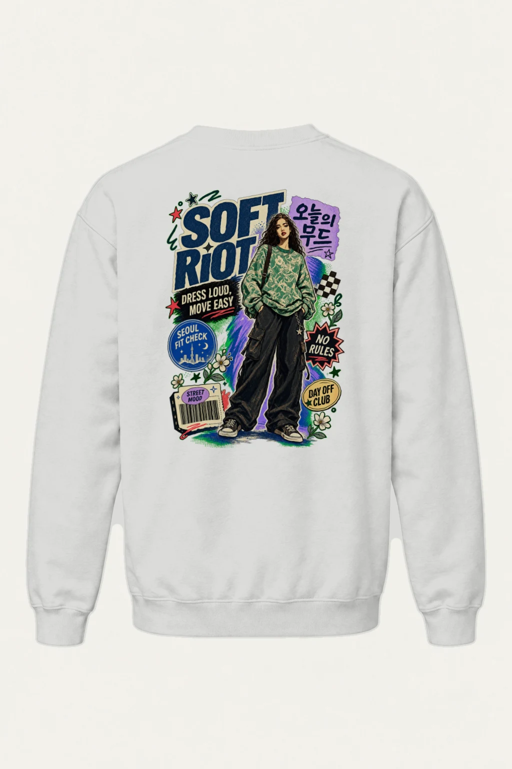 "Seoul Fit Check" Heavy Blend Unisex Crewneck Sweatshirt | Gildan 18000