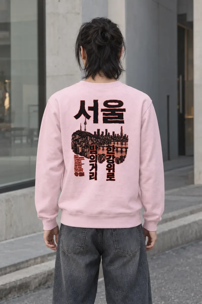 "Seoul From Distance" Heavy Blend Unisex Crewneck Sweatshirt | Gildan 18000
