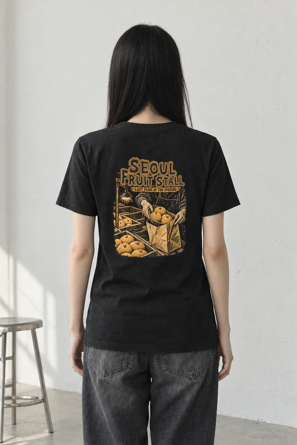 "Seoul Fruit Stall" Heavyweight Unisex Crewneck T-shirt