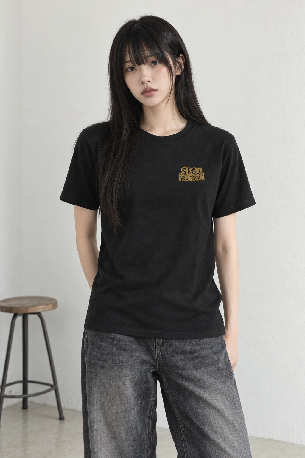 "Seoul Fruit Stall" Heavyweight Unisex Crewneck T-shirt