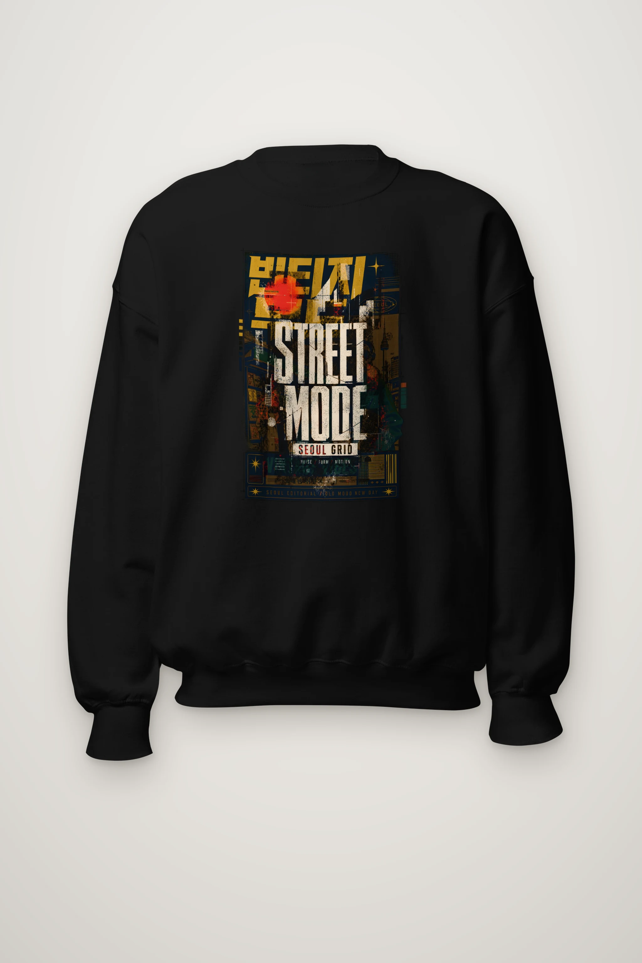 "Seoul Grid Mood" Heavy Blend Unisex Crewneck Sweatshirt