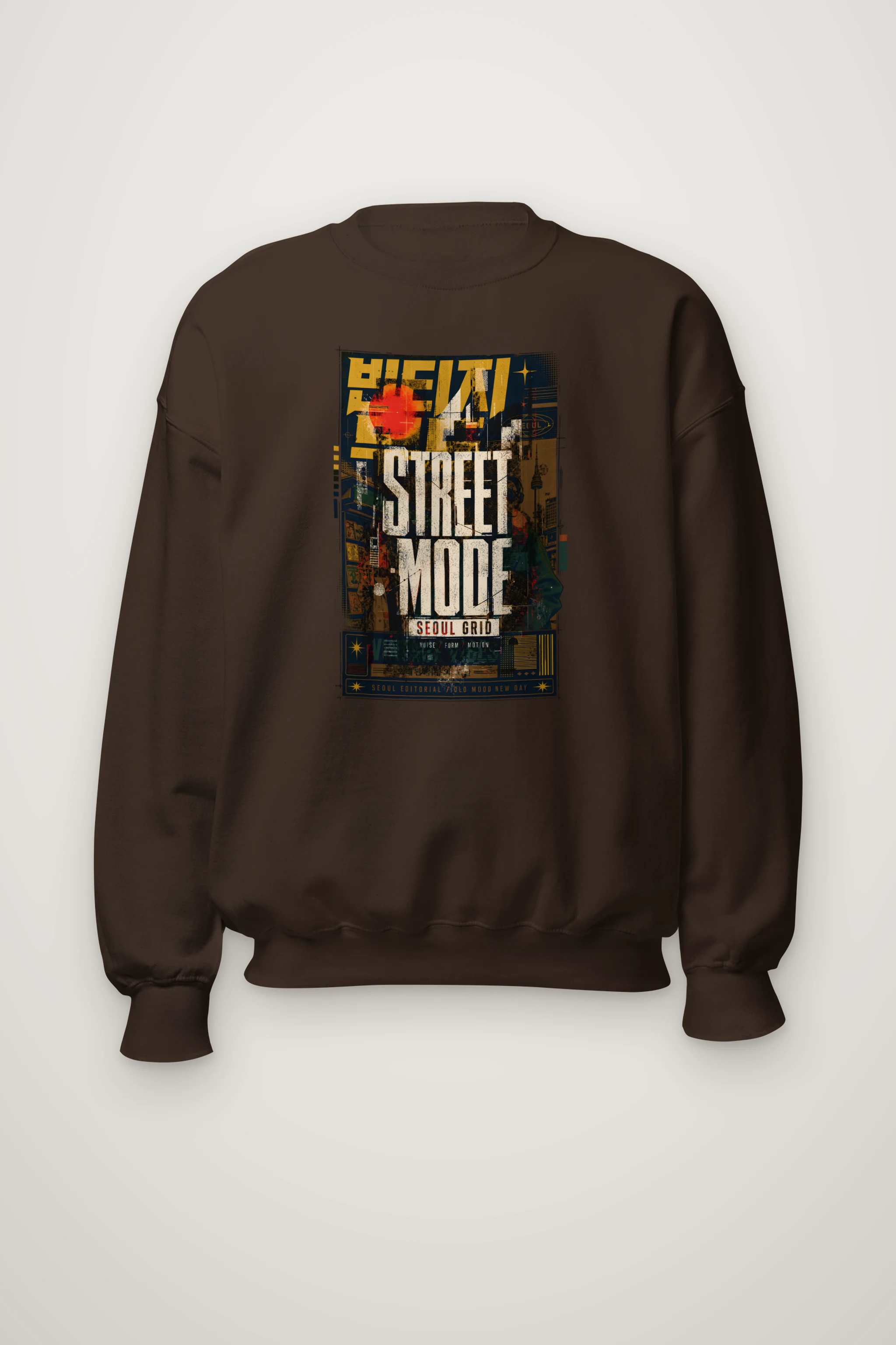 "Seoul Grid Mood" Heavy Blend Unisex Crewneck Sweatshirt
