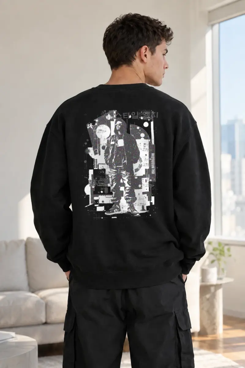 “Seoul Grunge Figure” Heavy Blend Unisex Crewneck Sweatshirt | Gildan 18000