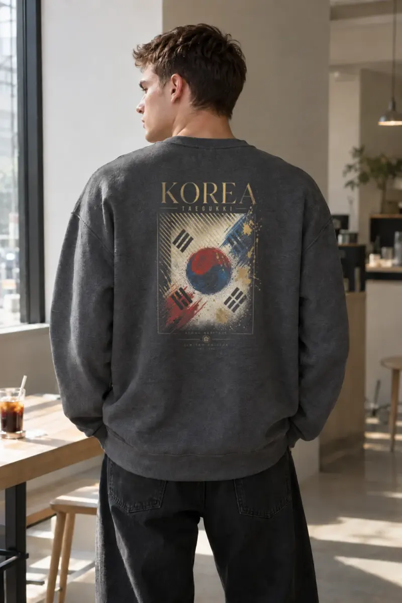 "Seoul Heritage Taegukki" Heavy Blend Unisex Crewneck Sweatshirt | Gildan 18000