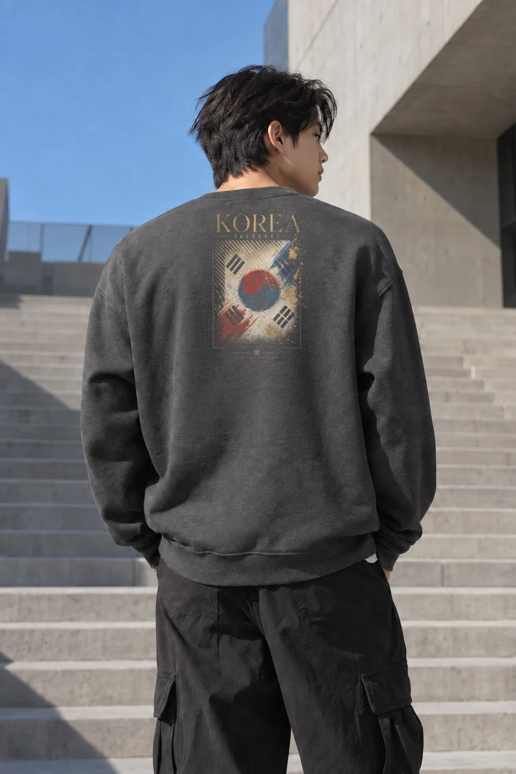 "Seoul Heritage Taegukki" Heavy Blend Unisex Crewneck Sweatshirt | Gildan 18000