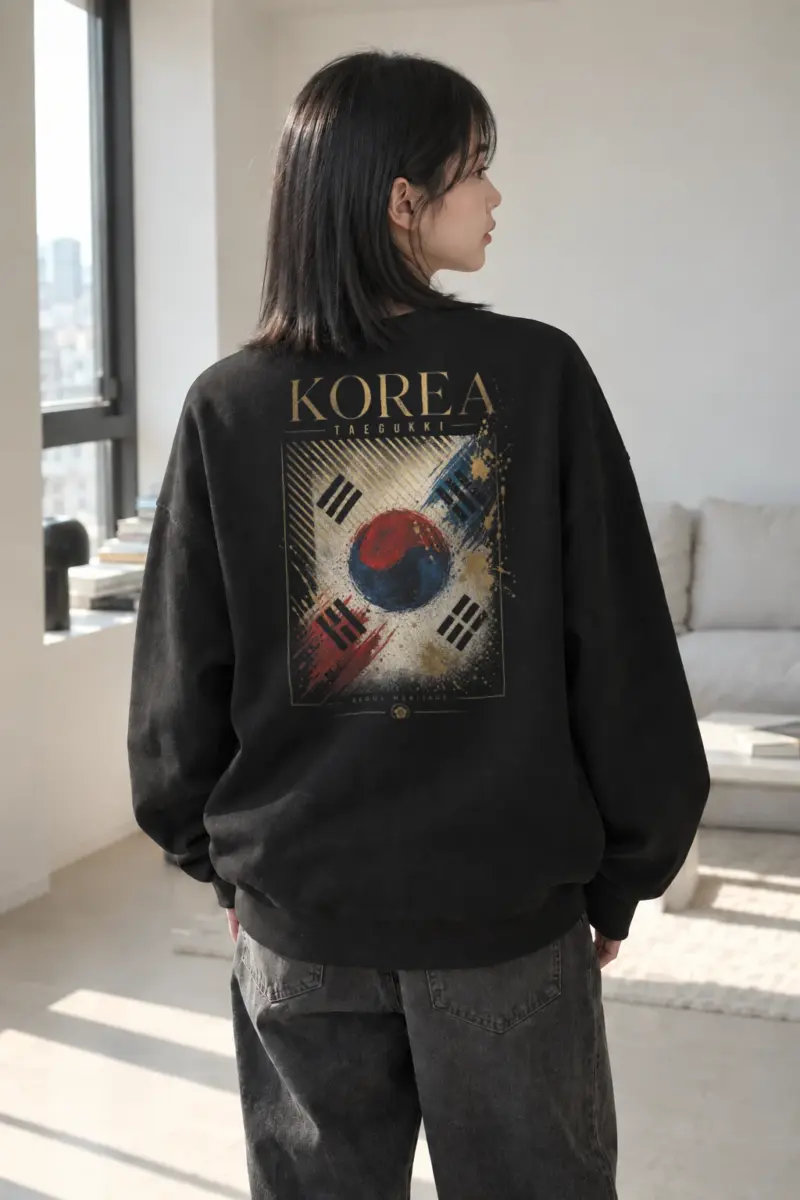 "Seoul Heritage Taegukki" Heavy Blend Unisex Crewneck Sweatshirt | Gildan 18000