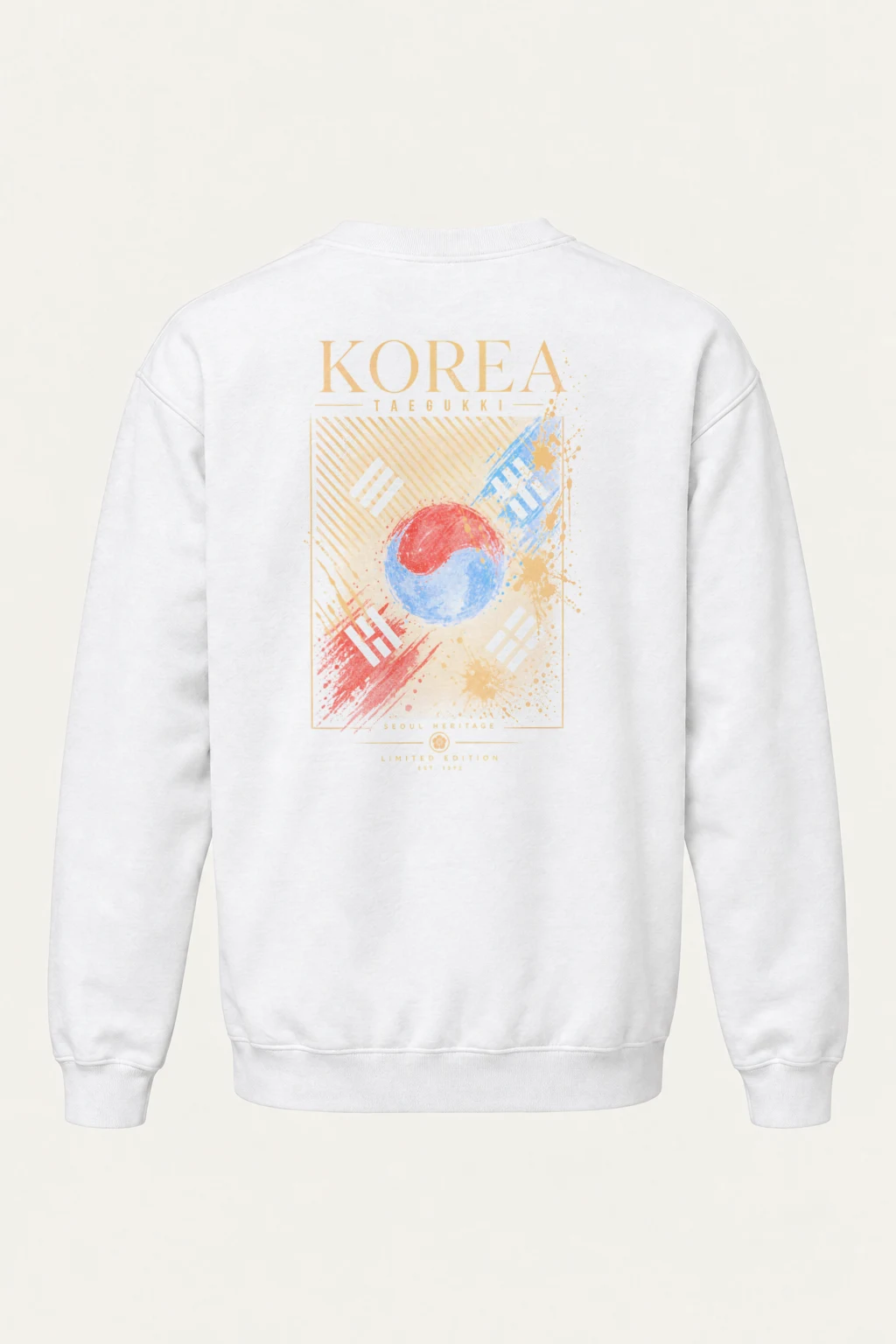 "Seoul Heritage Taegukki" Heavy Blend Unisex Crewneck Sweatshirt | Gildan 18000