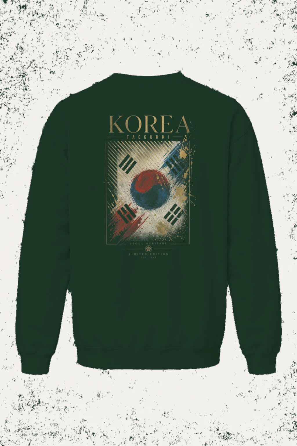 "Seoul Heritage Taegukki" Heavy Blend Unisex Crewneck Sweatshirt | Gildan 18000