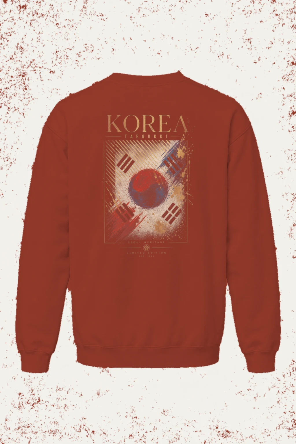 "Seoul Heritage Taegukki" Unisex Sponge Fleece Crewneck Sweatshirt | Bella + Canvas 3901