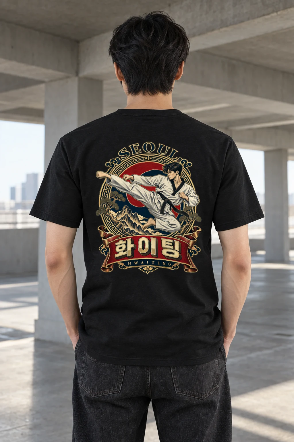 "Seoul Hwaiting" Heavyweight Unisex Crewneck T-shirt