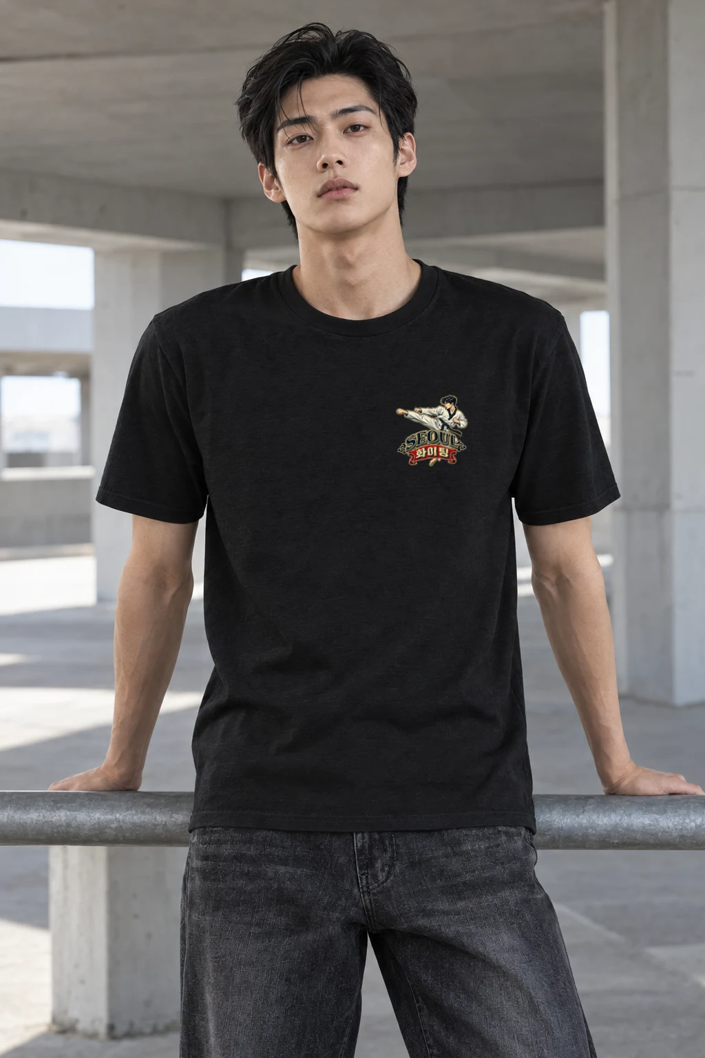 "Seoul Hwaiting" Heavyweight Unisex Crewneck T-shirt