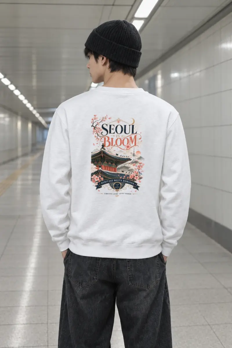 "Seoul In Bloom" Heavy Blend Unisex Crewneck Sweatshirt