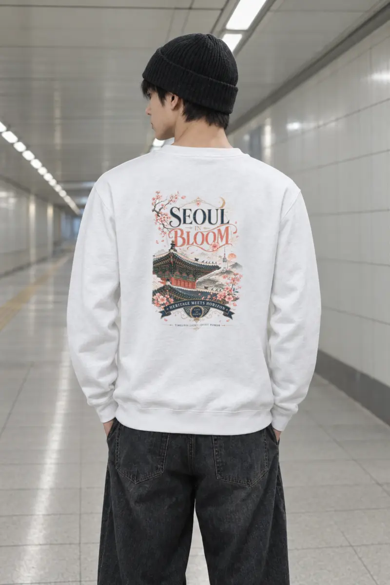 "Seoul In Bloom" Heavy Blend Unisex Crewneck Sweatshirt