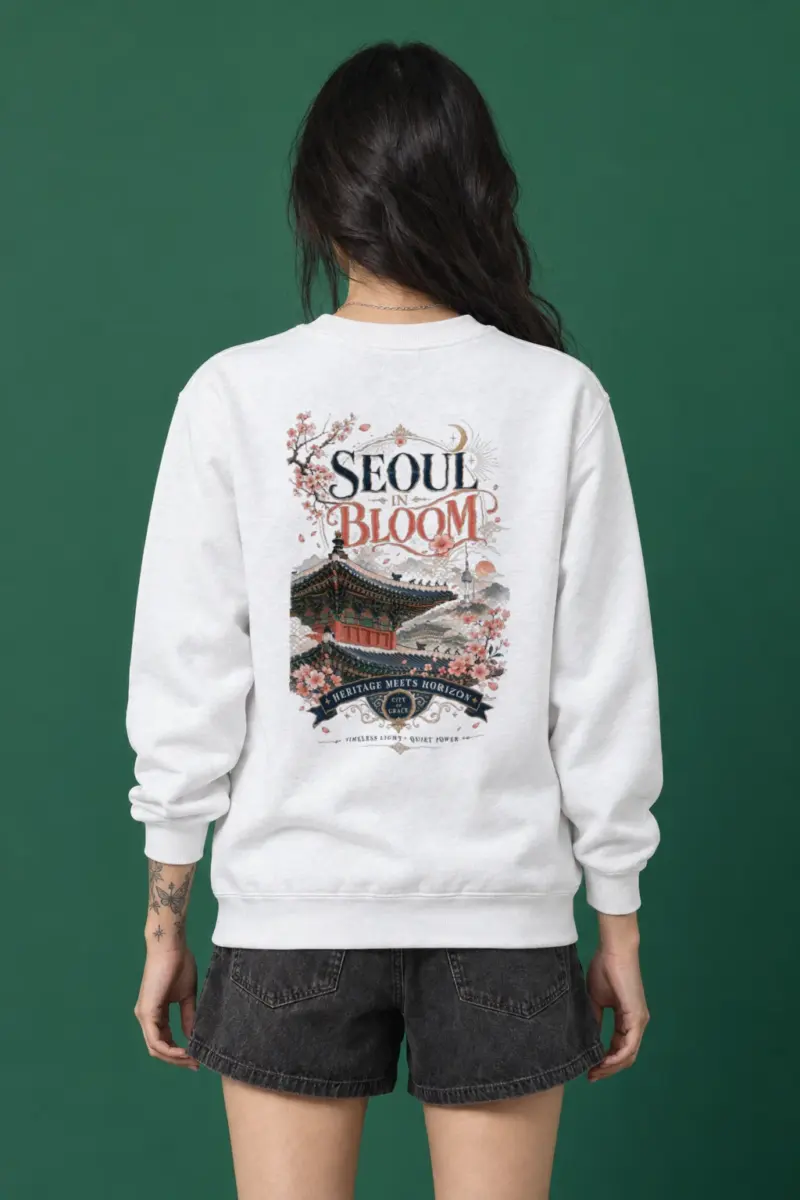"Seoul In Bloom" Heavy Blend Unisex Crewneck Sweatshirt