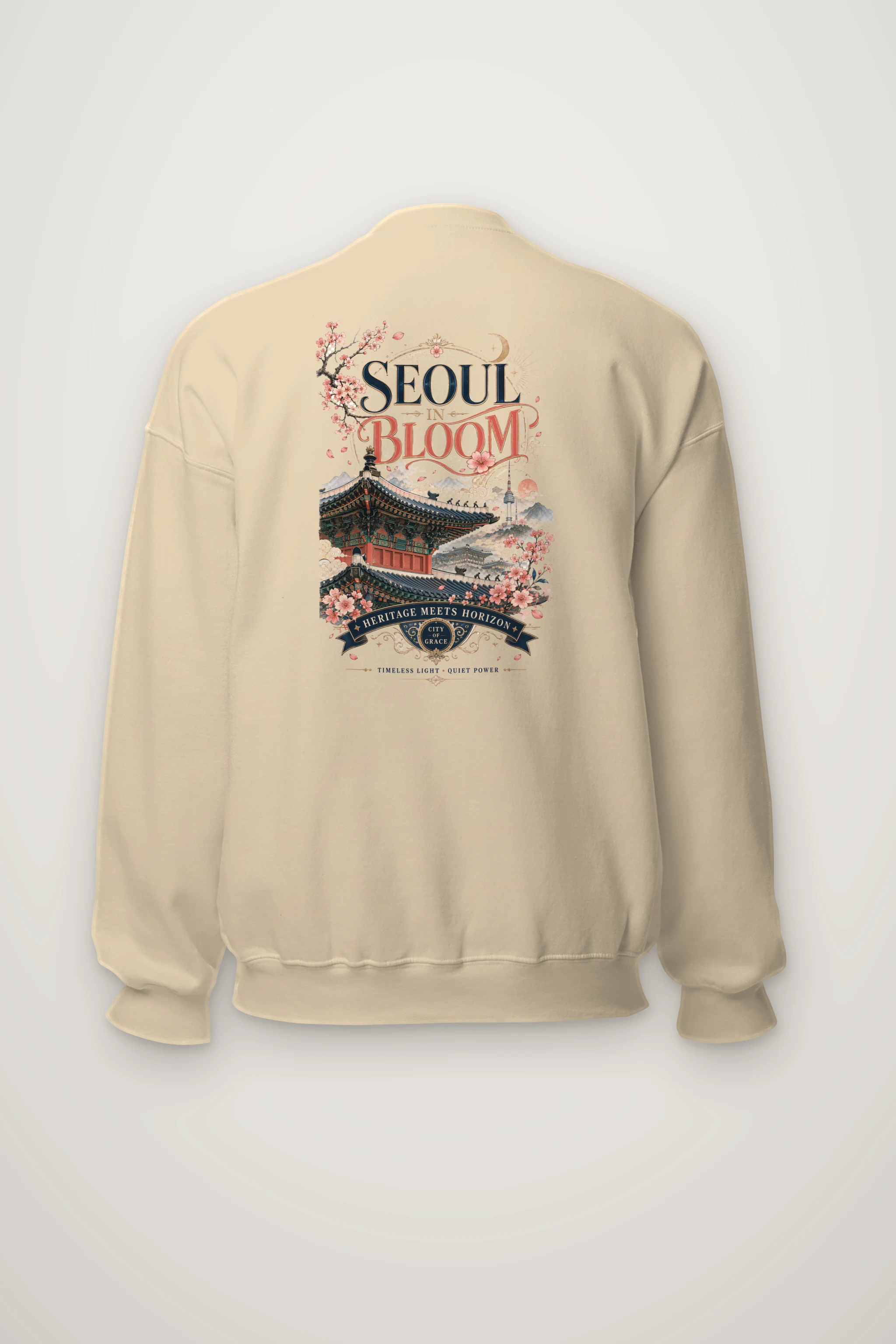 "Seoul In Bloom" Heavy Blend Unisex Crewneck Sweatshirt