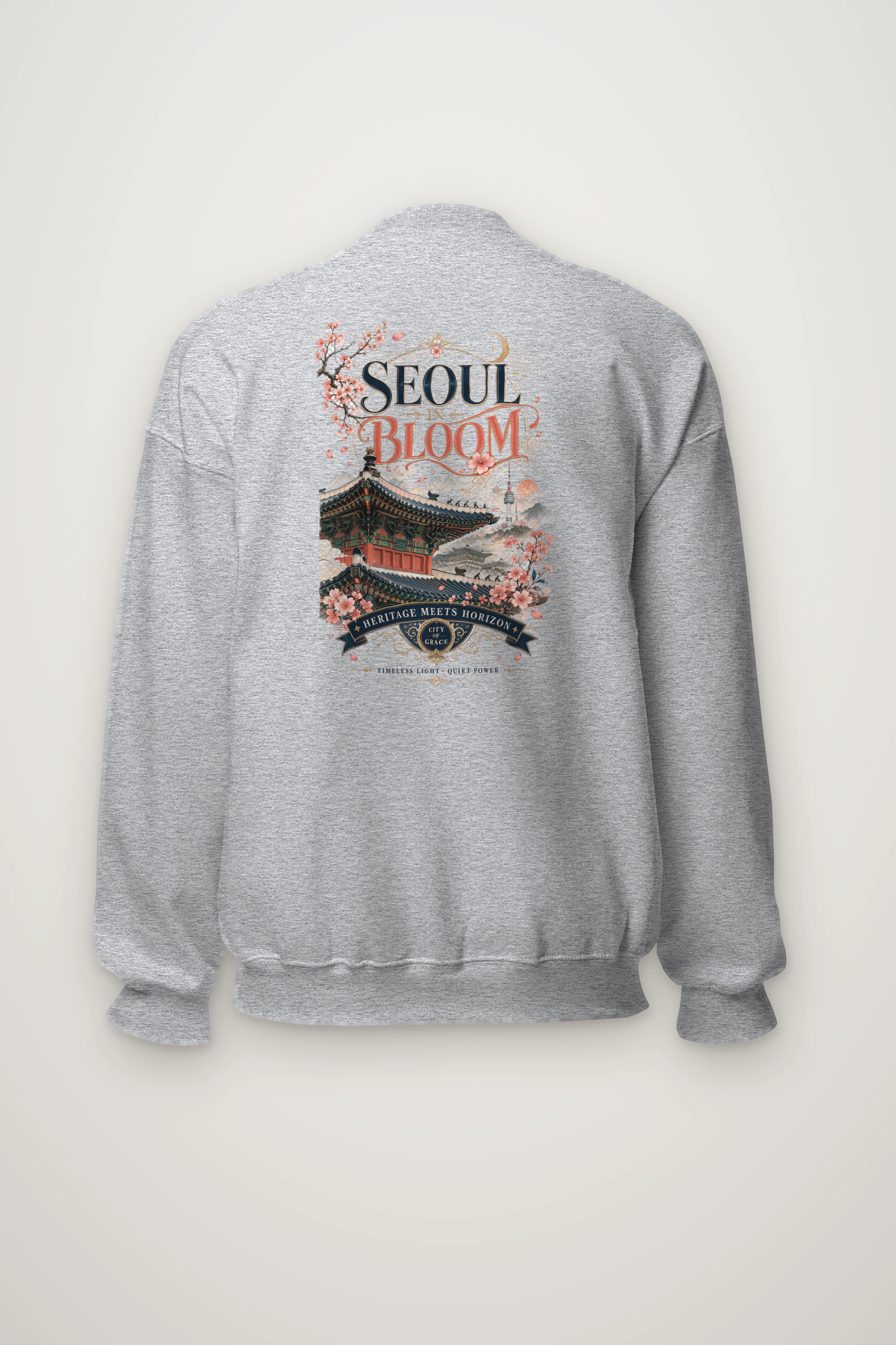 "Seoul In Bloom" Heavy Blend Unisex Crewneck Sweatshirt