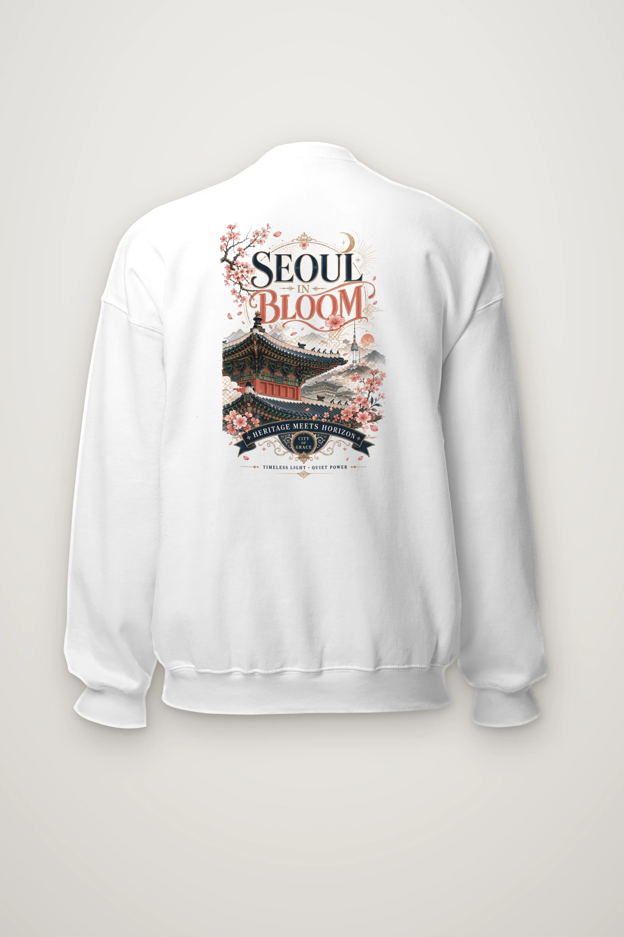 "Seoul In Bloom" Heavy Blend Unisex Crewneck Sweatshirt
